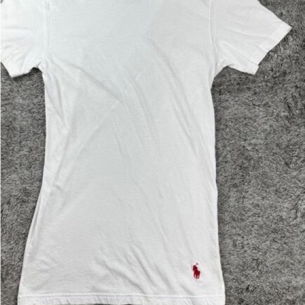 Polo by Ralph Lauren Men's White Tee with Red Logo